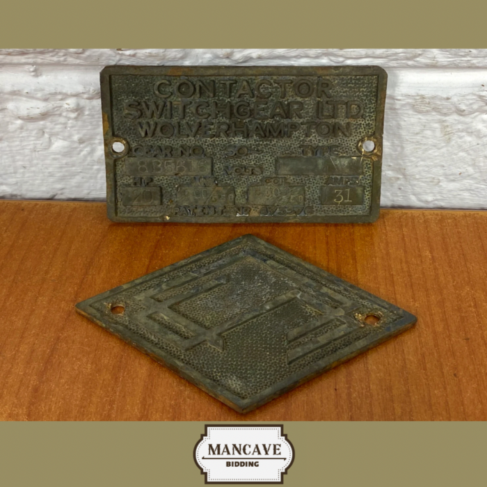 Vintage Brass Machine Name Plates