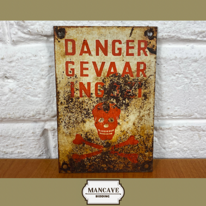 Small Vintage Metal Danger Sign