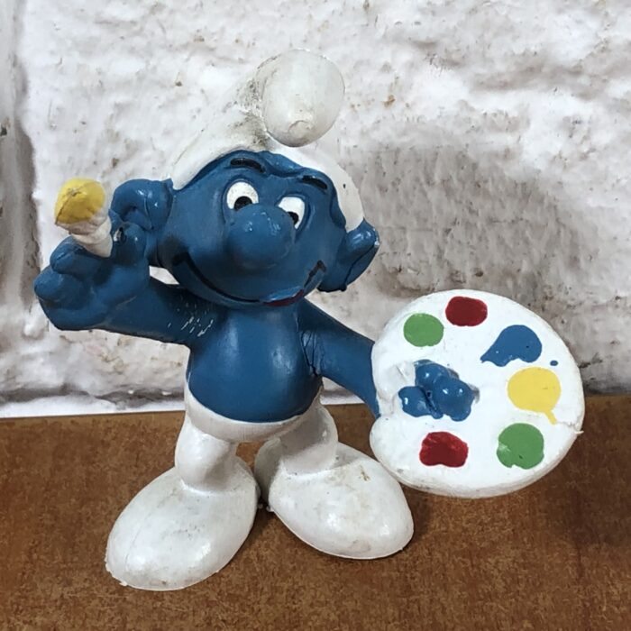 Vintage Painter Smurf Figurine (Made in West Germany)