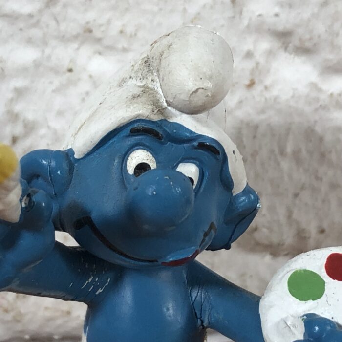 Vintage Painter Smurf Figurine (Made in West Germany) - Image 2