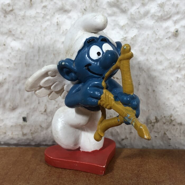 Vintage Cupid Smurf Figurine (Made in West Germany)