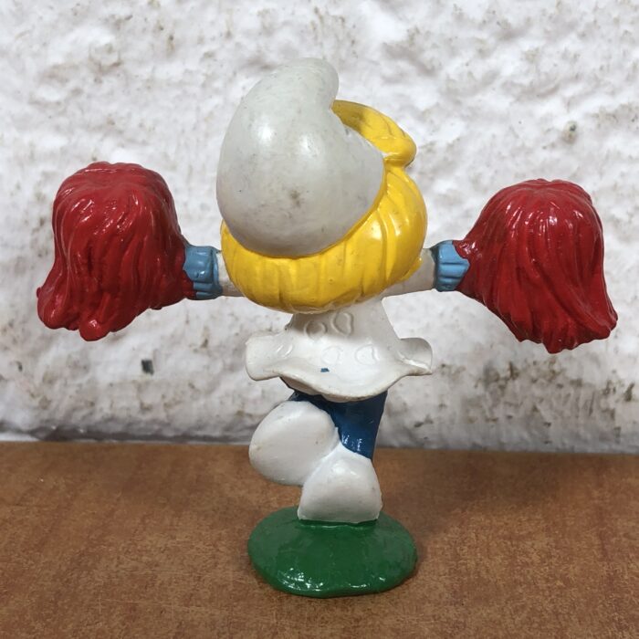 Vintage Cheerleading Smurfette Figurine (Made in Hong Kong) - Image 6