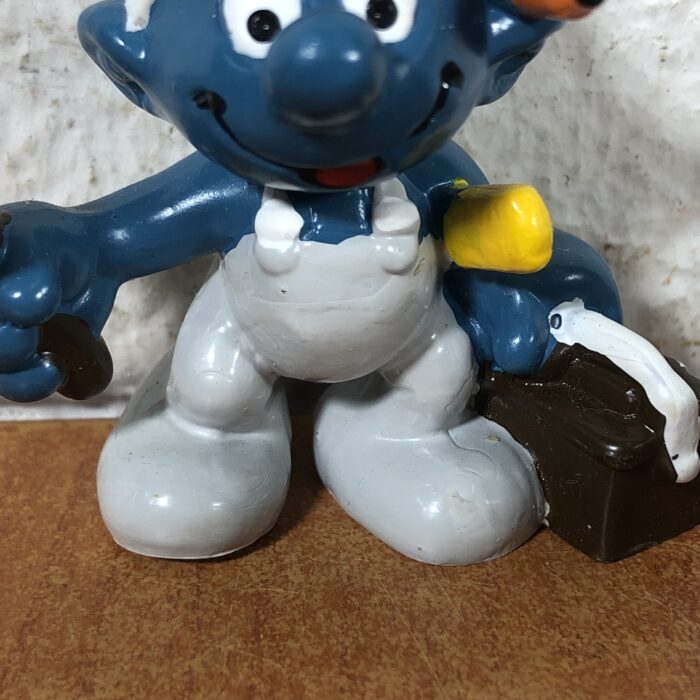 Vintage Handy Smurf Figurine (Made in Hong Kong) - Image 4