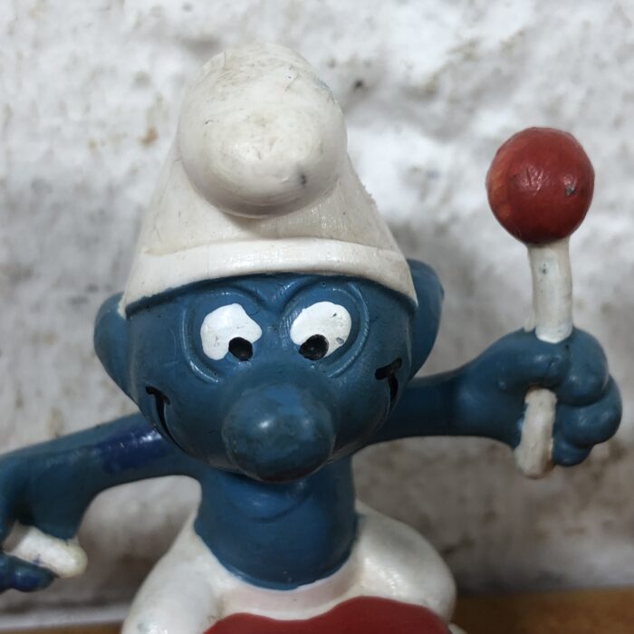 Vintage Drummer Smurf Figurine (Made in West Germany) - Image 3