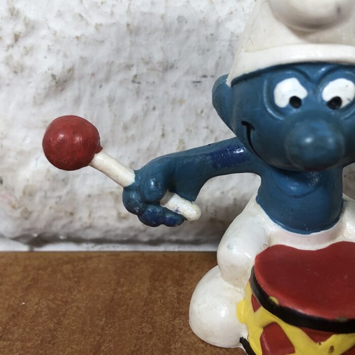 Vintage Drummer Smurf Figurine (Made in West Germany) - Image 2