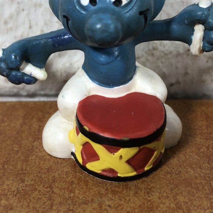 Vintage Drummer Smurf Figurine (Made in West Germany) - Image 4