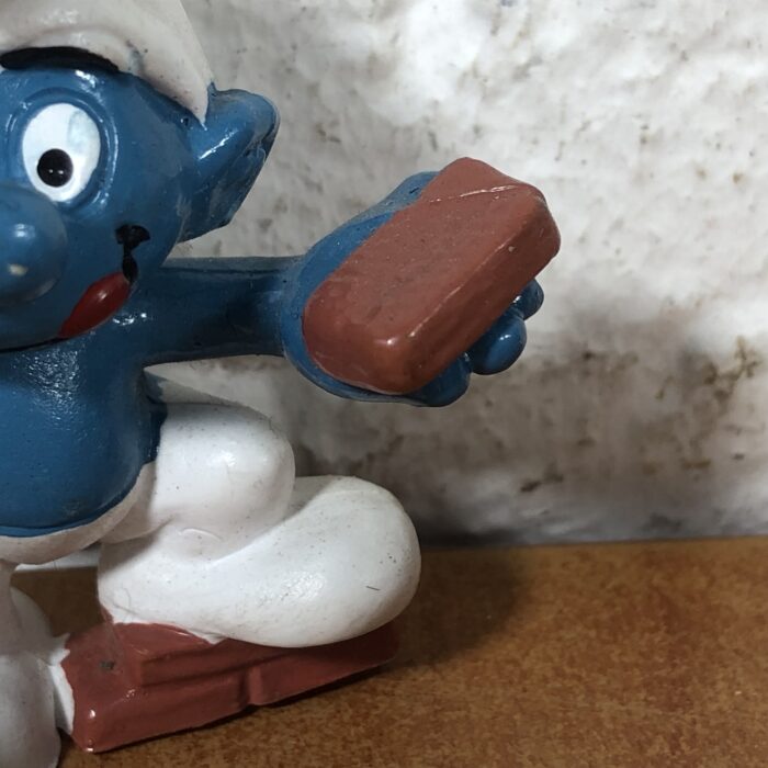 Vintage Builder Smurf Figurine (Made in Hong Kong) - Image 4