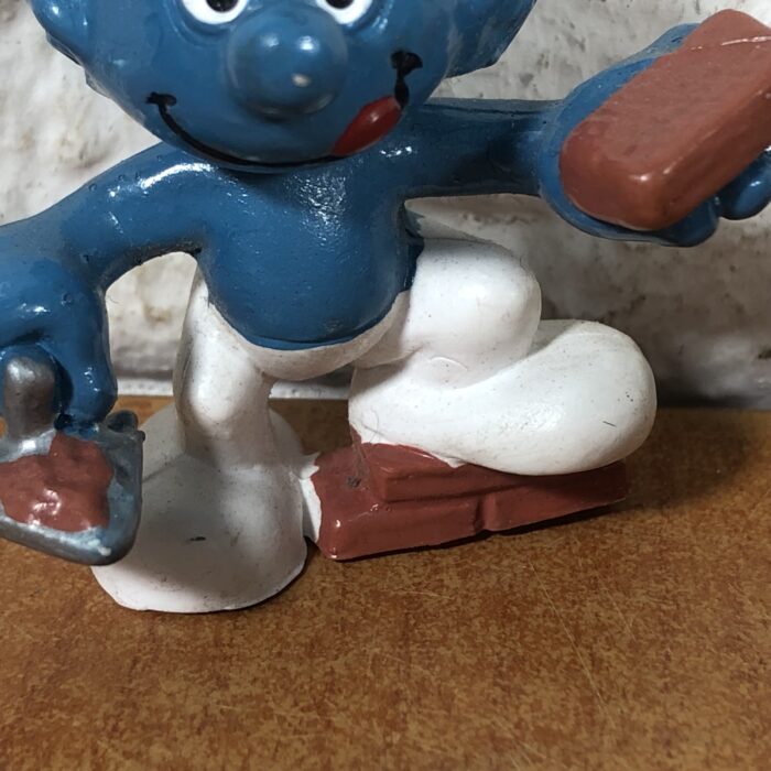 Vintage Builder Smurf Figurine (Made in Hong Kong) - Image 5