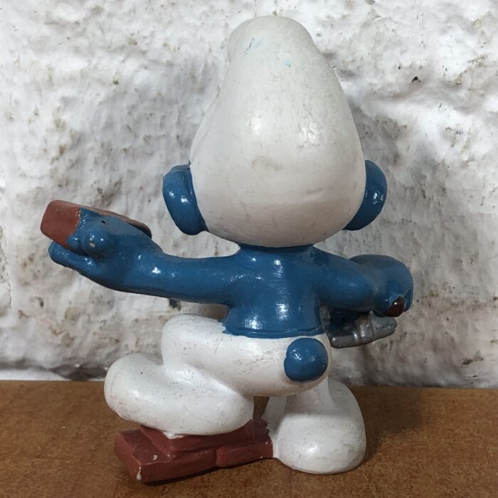 Vintage Builder Smurf Figurine (Made in Hong Kong) - Image 6