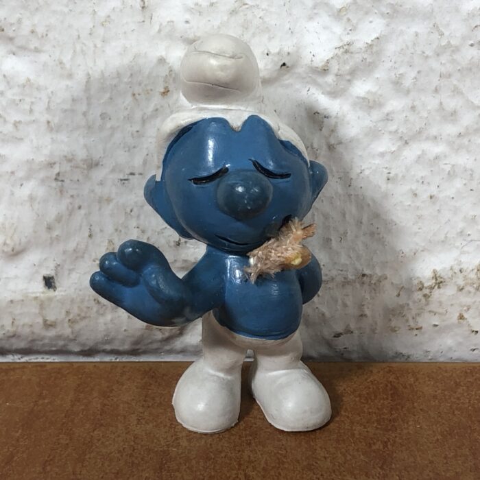 Vintage Waving Smurf Figurine (Made in West Germany)