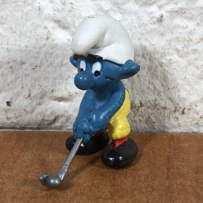 Vintage Golfer Smurf Figurine (Made in West Germany)