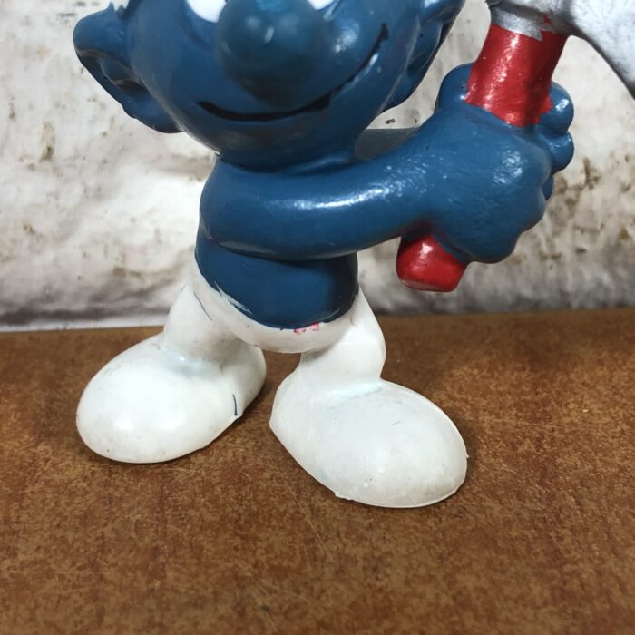 Vintage Lumberjack Smurf Figurine (Made in West Germany) - Image 4