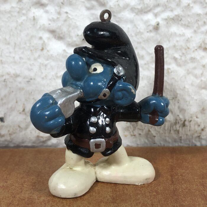 Vintage Policeman Smurf Figurine