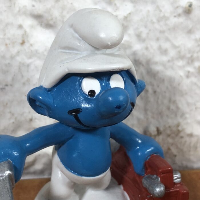 Vintage Plumber Smurf Figurine (Made in West Portugal) - Image 2