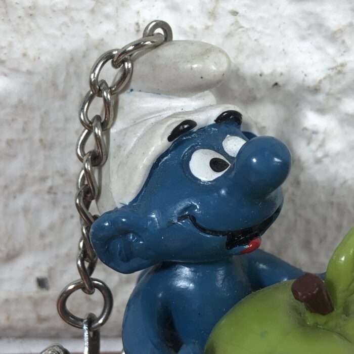 Vintage Green Apple Smurf Keychain (Made in Hong Kong) - Image 2