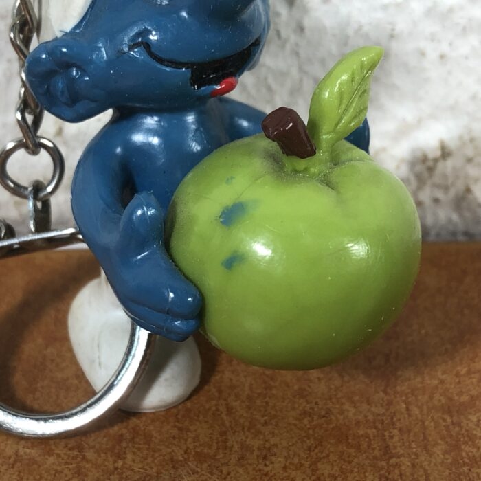 Vintage Green Apple Smurf Keychain (Made in Hong Kong) - Image 3