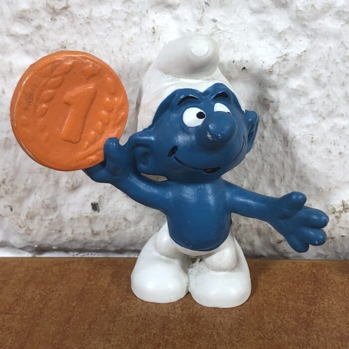 Vintage Money Smurf Figurine