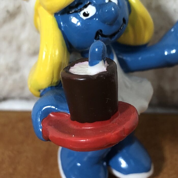 Vintage Waitress Smurfette Figurine (Made in Germany) - Image 3