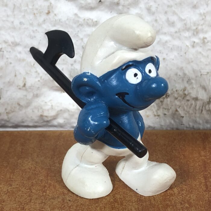 Vintage Axe Smurf Figurine (Made in West Germany)