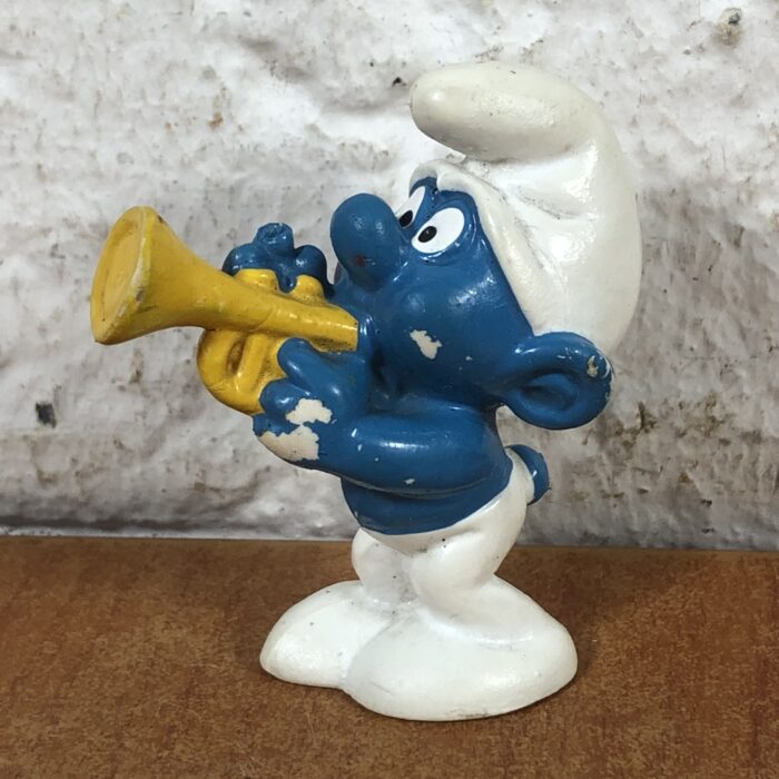 Vintage Trumpet Smurf Figurine