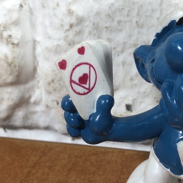 Vintage Poker Smurf Figurine (Made in Hong Kong) - Image 3