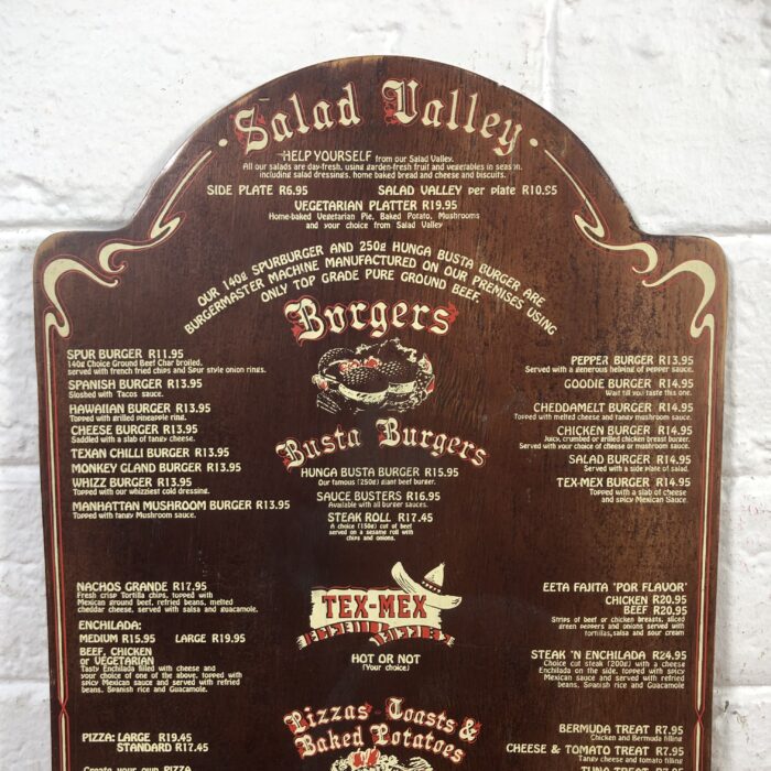 Vintage Spur Menu - Image 6