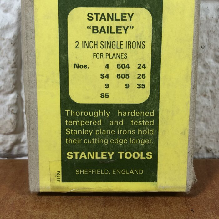 6 Vintage 1980s Brand New Stanley Plane Blades in Original Box (Made in England) - Image 3