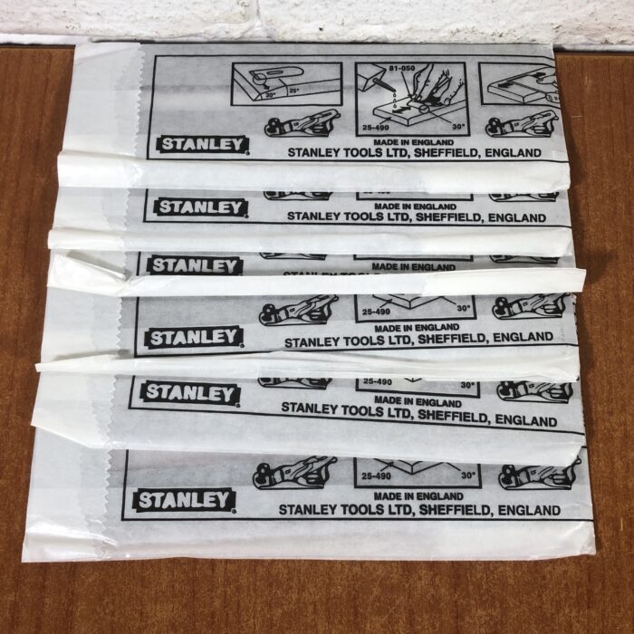 6 Vintage 1980s Brand New Stanley Plane Blades in Original Box (Made in England) - Image 4