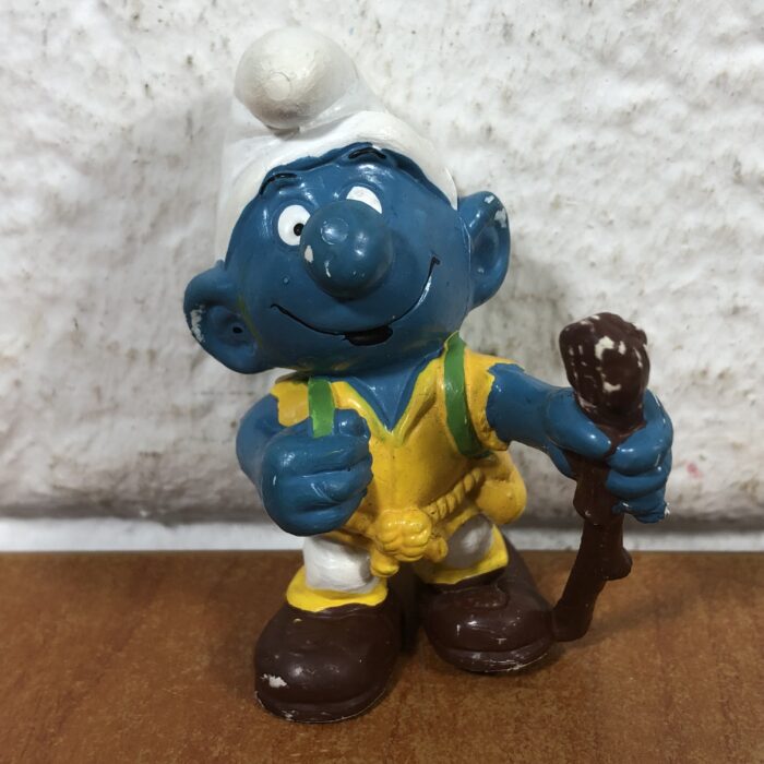 Vintage Hiking Smurf Figurine