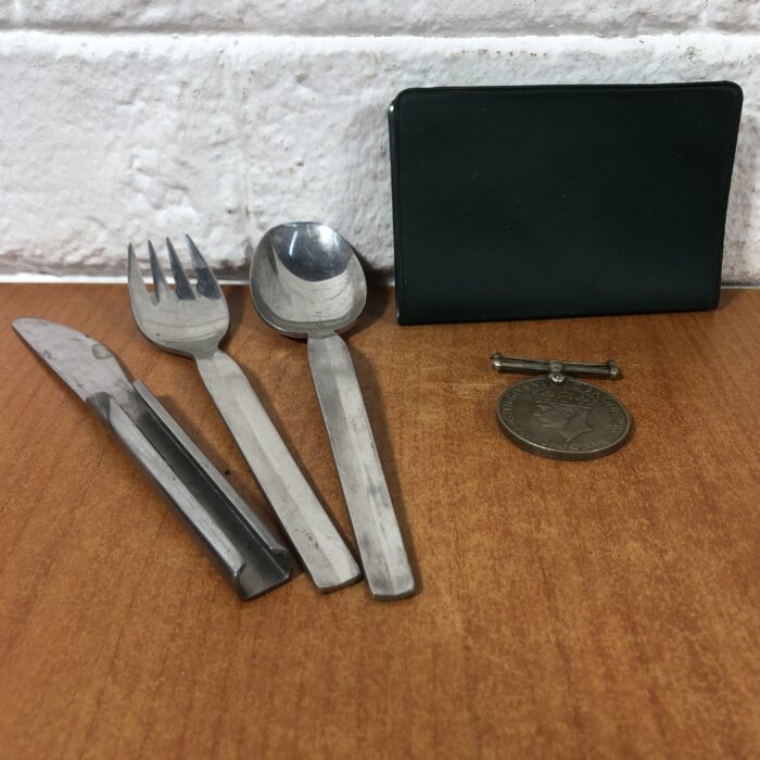 Vintage "Pikstel" Military Cutlery Set & Military Medal