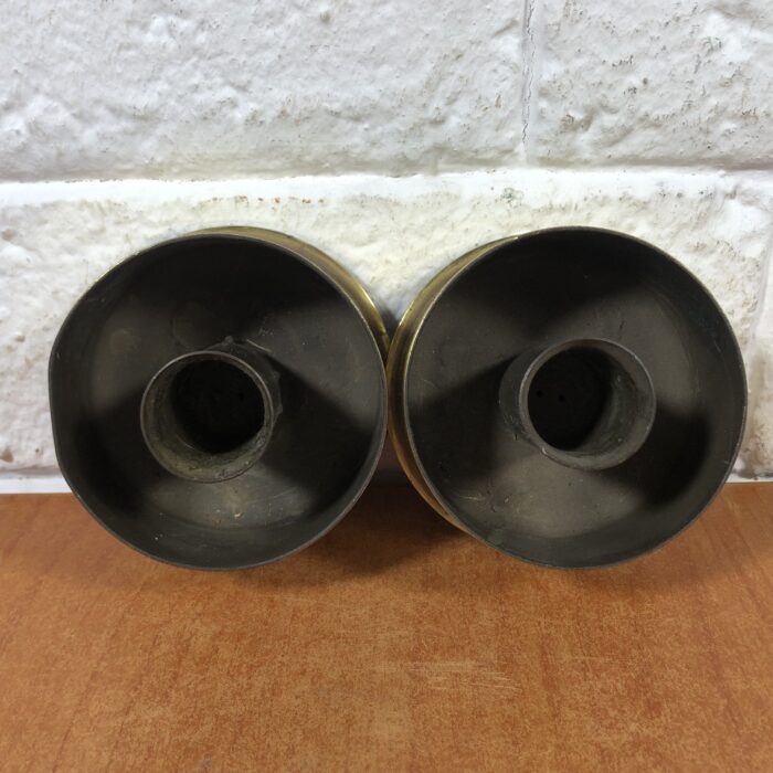 Vintage Trench Art Brass Shell Case Candle Holders - Image 3