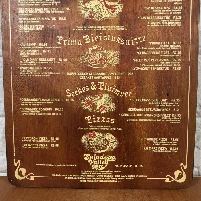 Vintage Spur Menu - Image 3