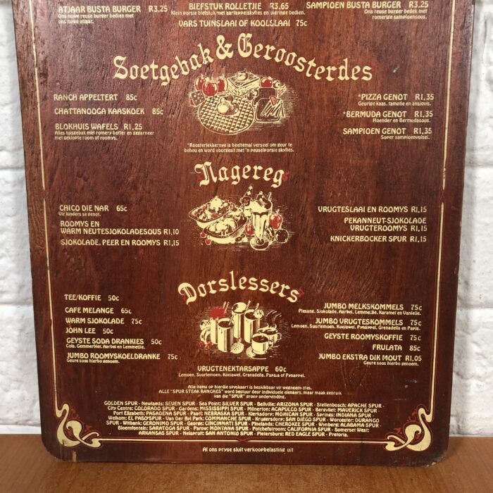 Vintage Spur Menu - Image 6