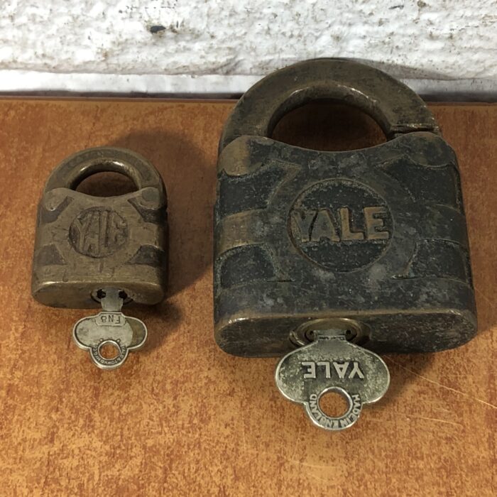 Vintage Yale Brass Locks with Original Keys - Image 2