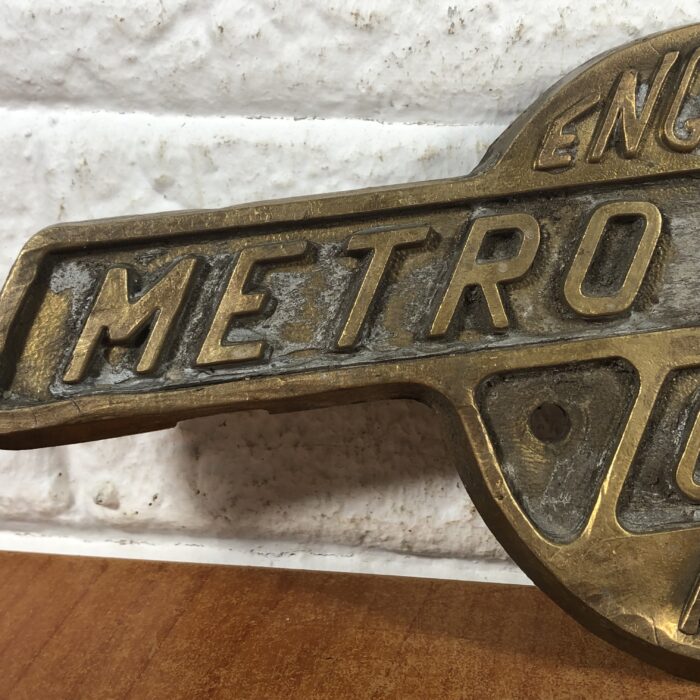 Vintage Solid Brass Metro Cammell England 1954 Plaque - Image 2