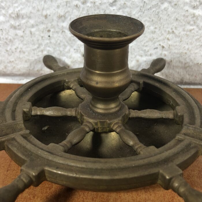 Vintage Brass Nautical Style Candle Holder - Image 3