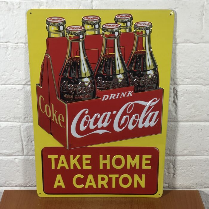 Lot 142: Coca Cola Embossed Sign (Official Licensed Product)