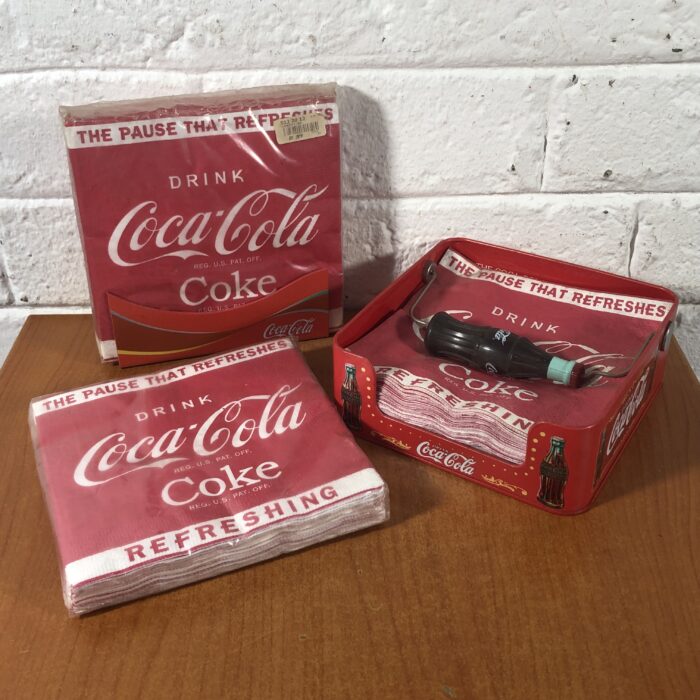 Lot 102: Coca Cola Napkins & Napkin Holder