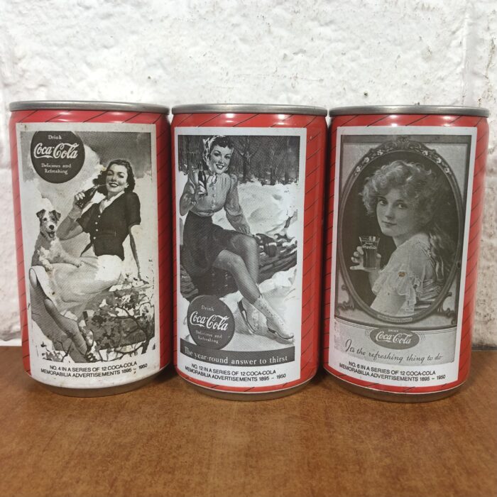 Lot 124: Complete Set of Vintage Coca Cola Cans (No.1-No.12 in a Series of Coca Cola Memorabilia Advertisements) - Image 2