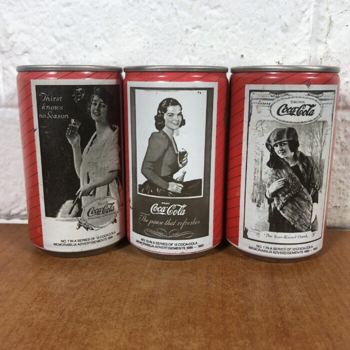 Lot 124: Complete Set of Vintage Coca Cola Cans (No.1-No.12 in a Series of Coca Cola Memorabilia Advertisements) - Image 5