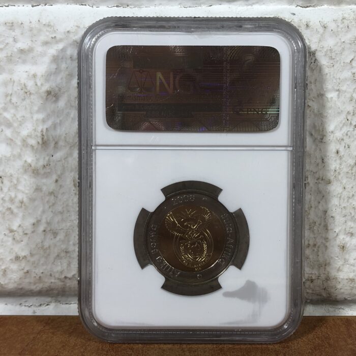 2008 Nelson Mandela 90th Birthday 5 Rand Coin (Graded MS67 by NGC) - Image 5
