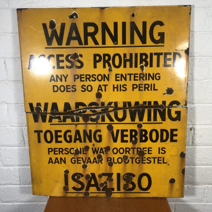 Large Vintage Enamel Warning Sign - Image 2