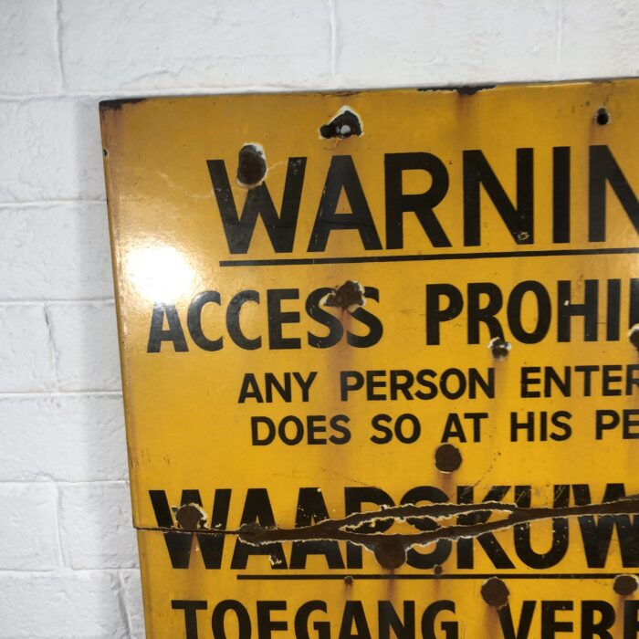 Large Vintage Enamel Warning Sign - Image 3