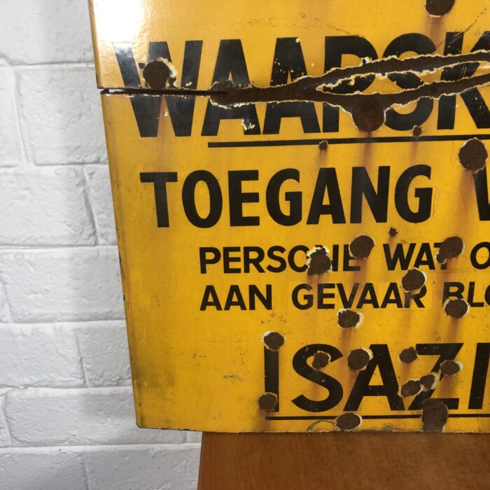 Large Vintage Enamel Warning Sign - Image 5