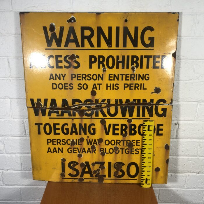 Large Vintage Enamel Warning Sign - Image 12