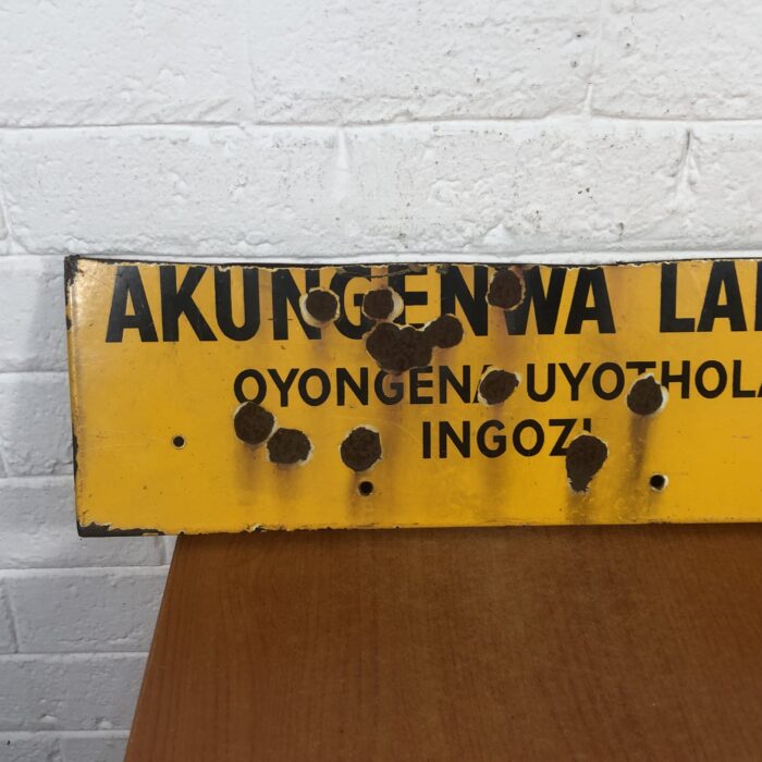 Large Vintage Enamel Warning Sign - Image 9