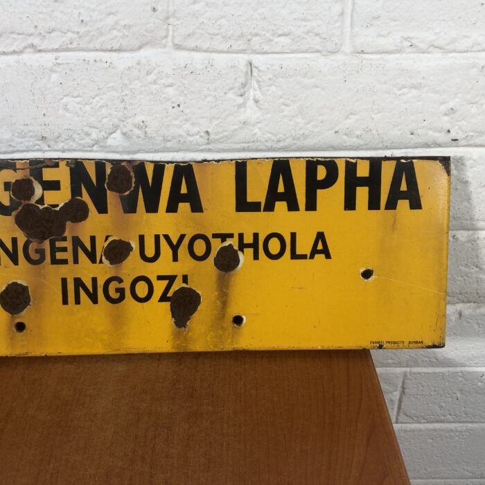 Large Vintage Enamel Warning Sign - Image 10