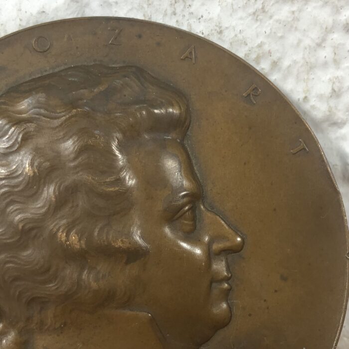 Vintage 'Mozart' Commemorative Bronze Medallion - Image 3