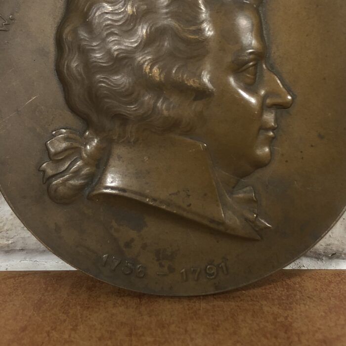 Vintage 'Mozart' Commemorative Bronze Medallion - Image 6