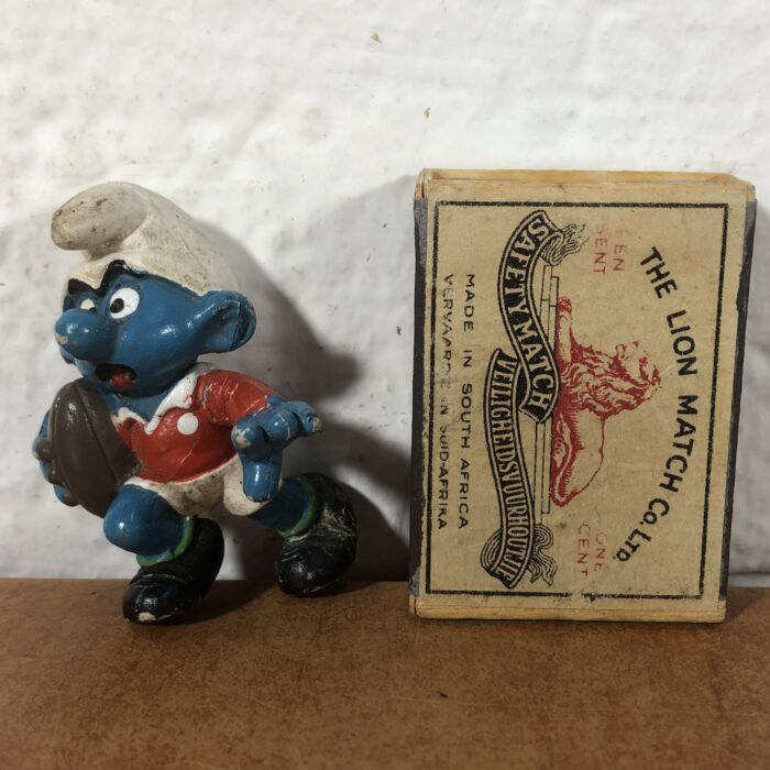 Vintage Peyo Rugby Smurf Figurine - Image 8